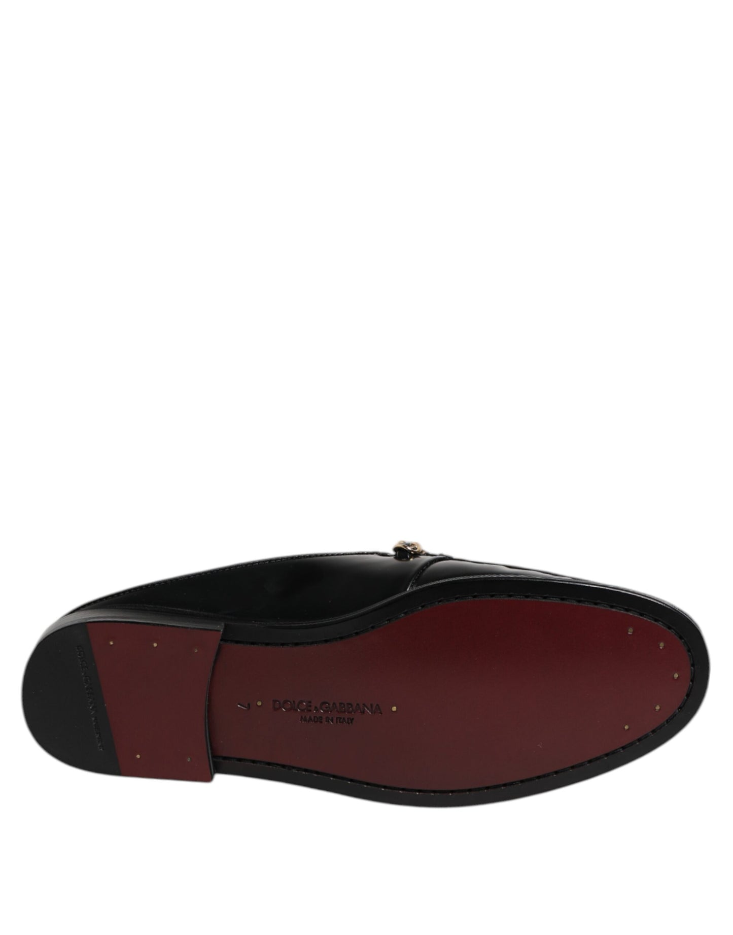 Black Leather DG Chain Embellished Sandals Shoes