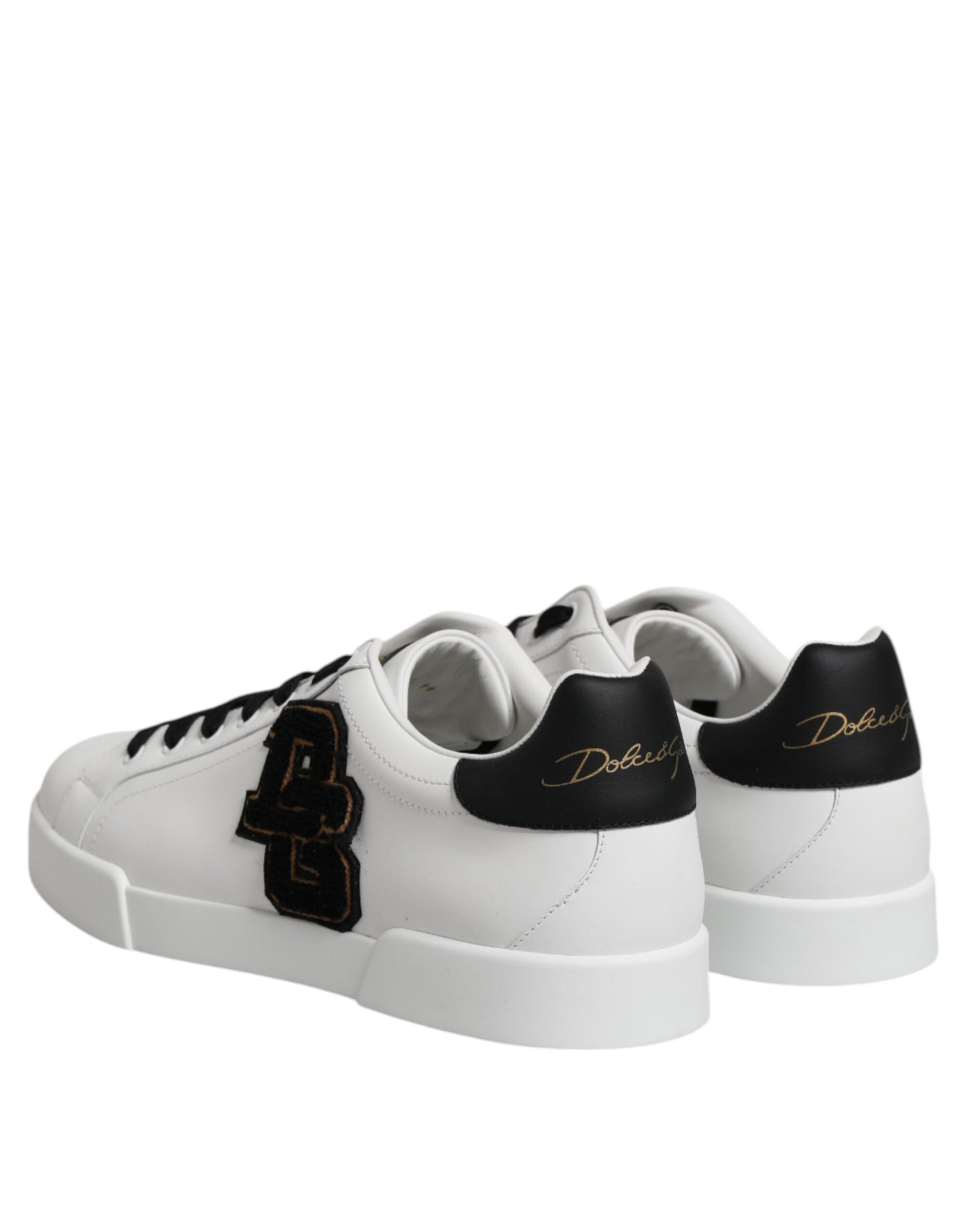 White DG Logo Portofino Low Top Sneakers Shoes