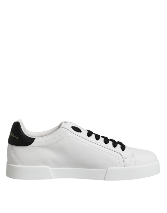 White DG Logo Portofino Low Top Sneakers Shoes