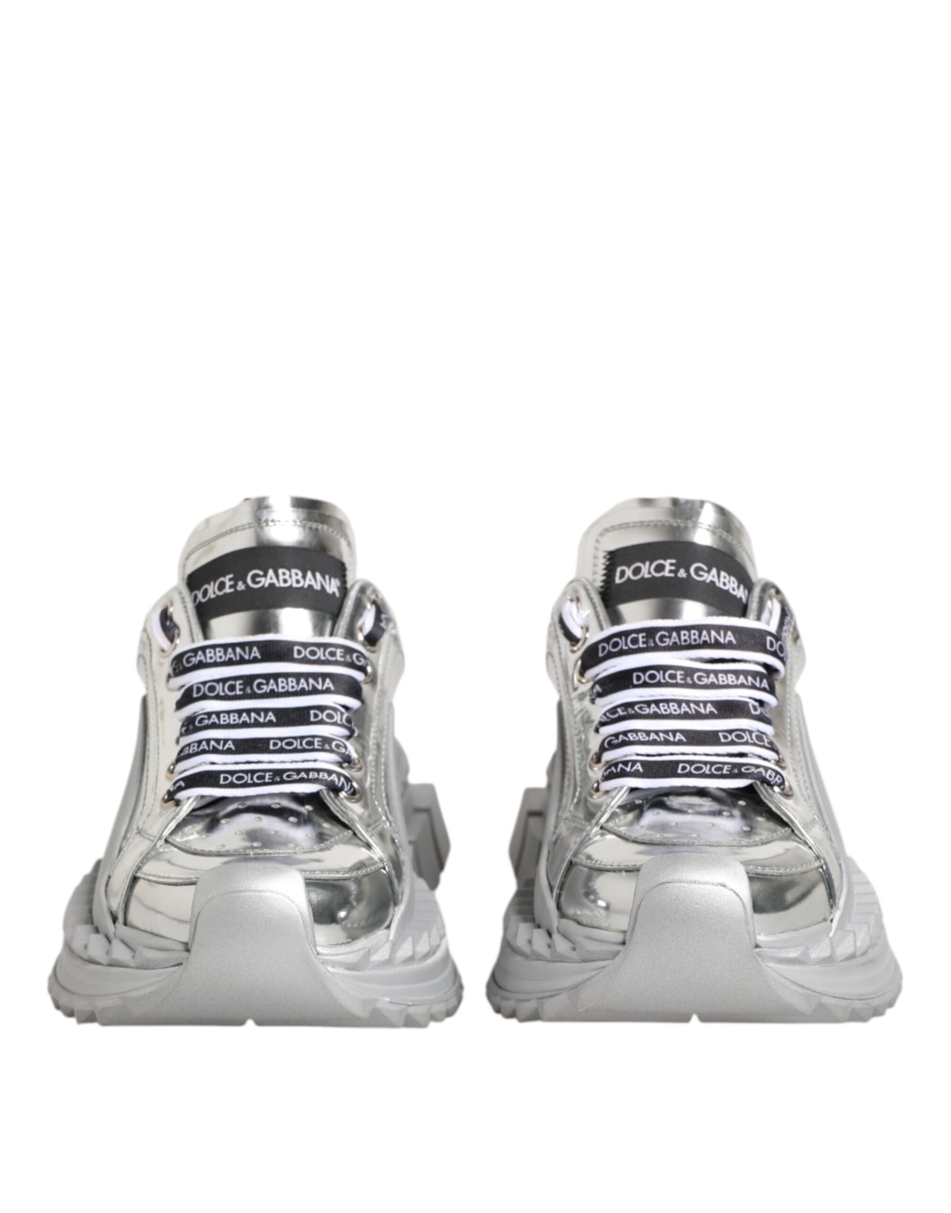 Silver Leather Super Queen Sneakers Shoes