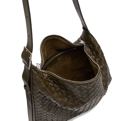 Traveller Medium Intrecciato Leather Hobo Bag