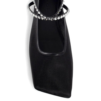 Mesh Crystal Ballerina Flats