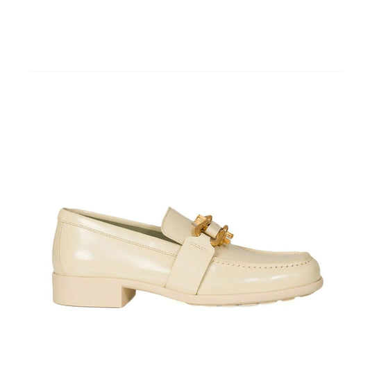 White Calfskin Slip-On Loafers