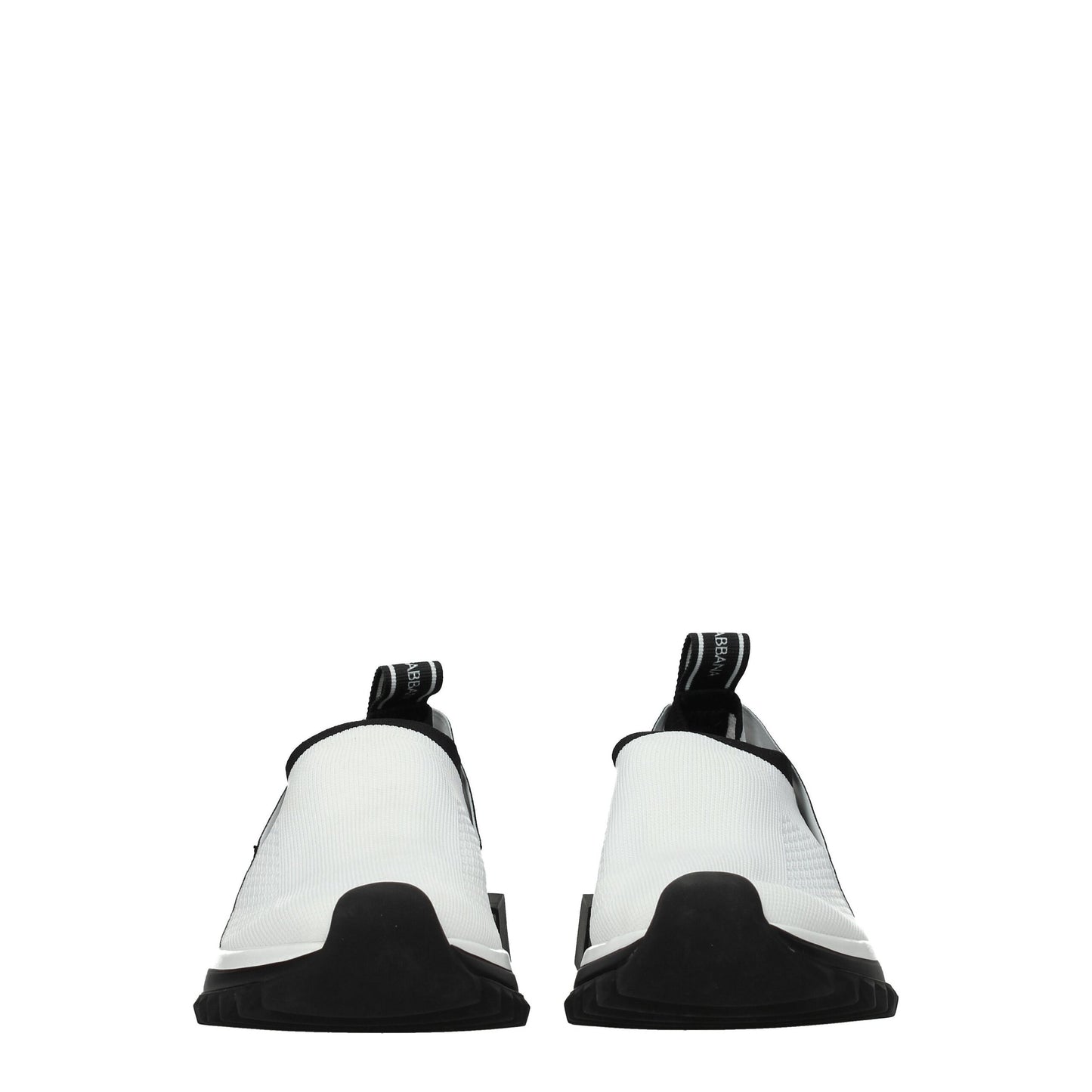 White Fabric Chunky Sneakers