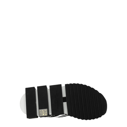 White Fabric Chunky Sneakers