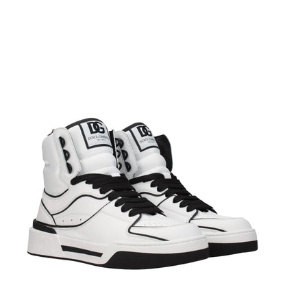White Leather High Top Sneakers