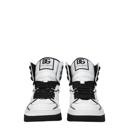 White Leather High Top Sneakers