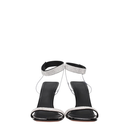 Black Crystals Stiletto Heels Sandals