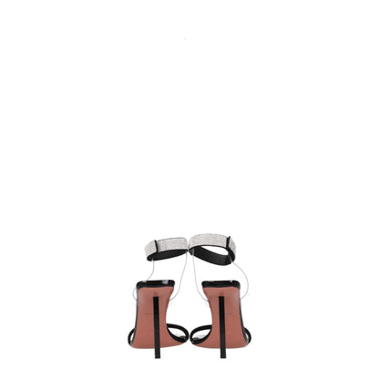 Black Crystals Stiletto Heels Sandals