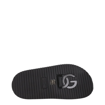 Black Leather Slippers