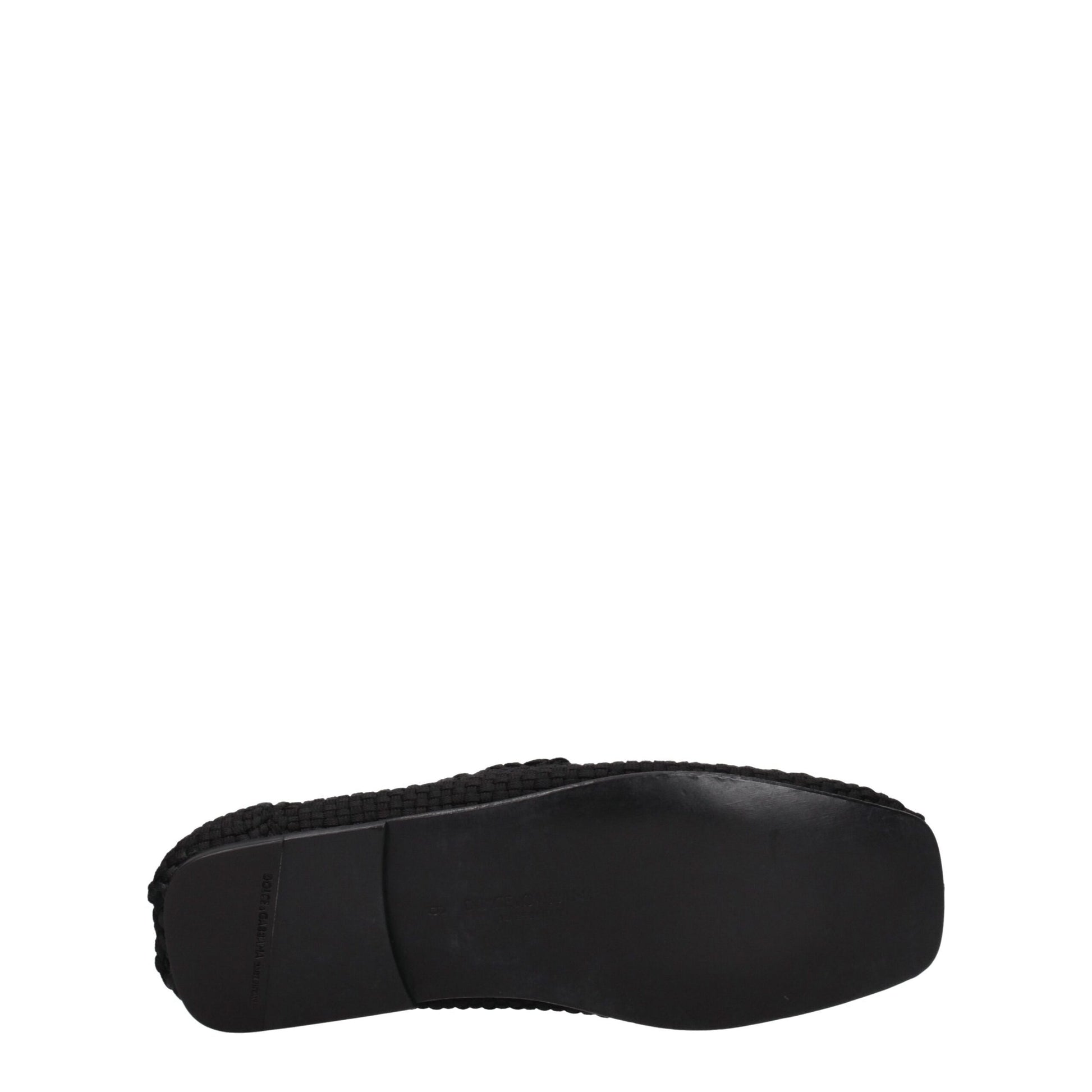 Black Fabric Slip-On Loafers