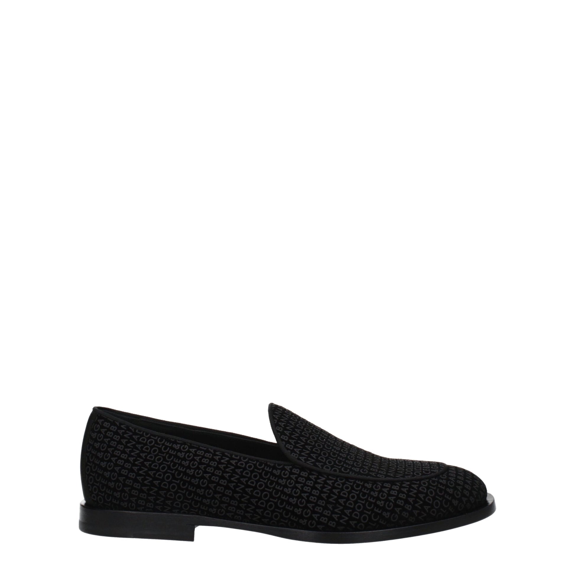 Black Velvet Slip-On Loafers