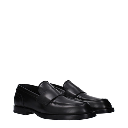 Black Leather Slip-On Loafers
