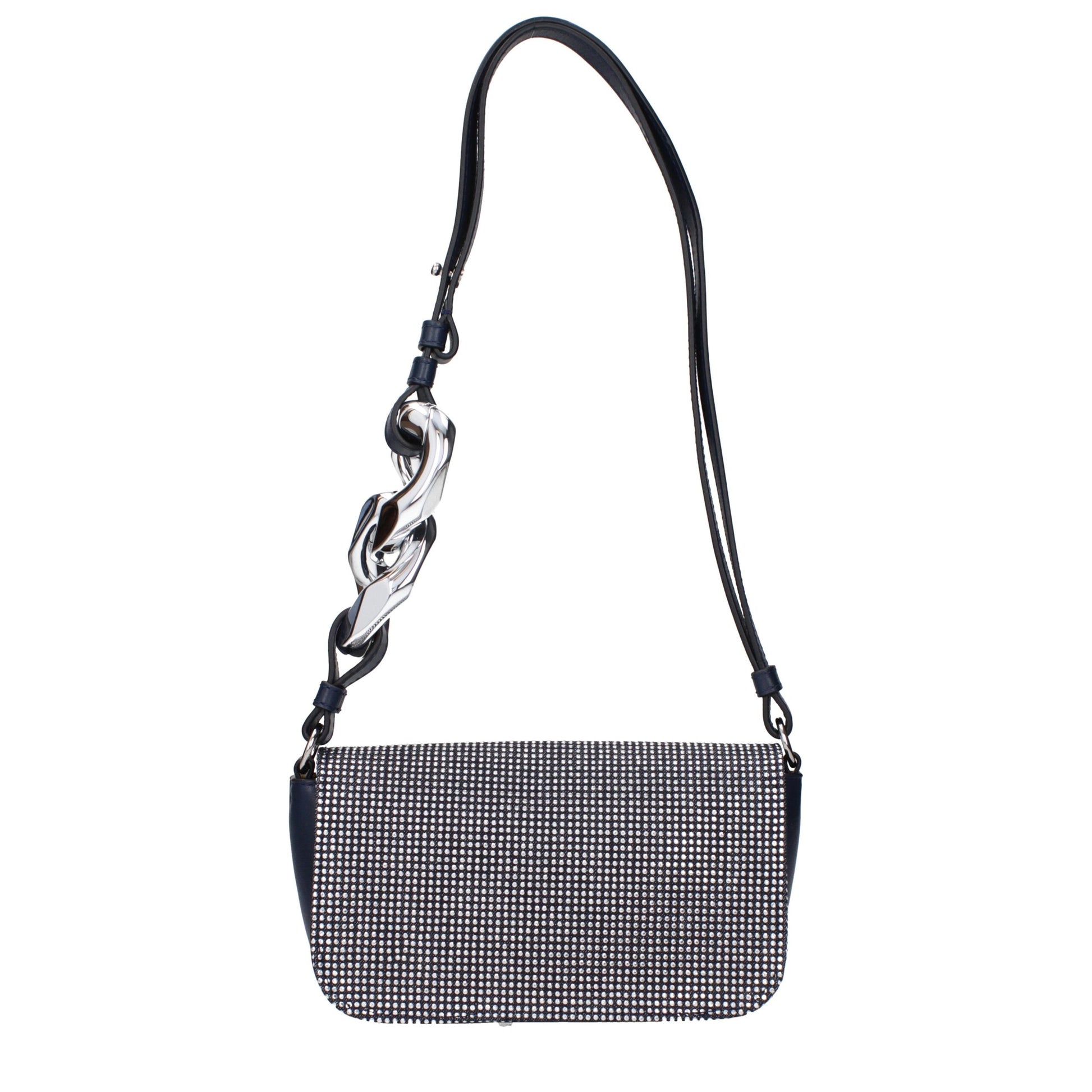 Blue Fabric Shoulder Bags