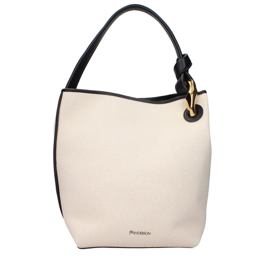Beige Fabric Handbags