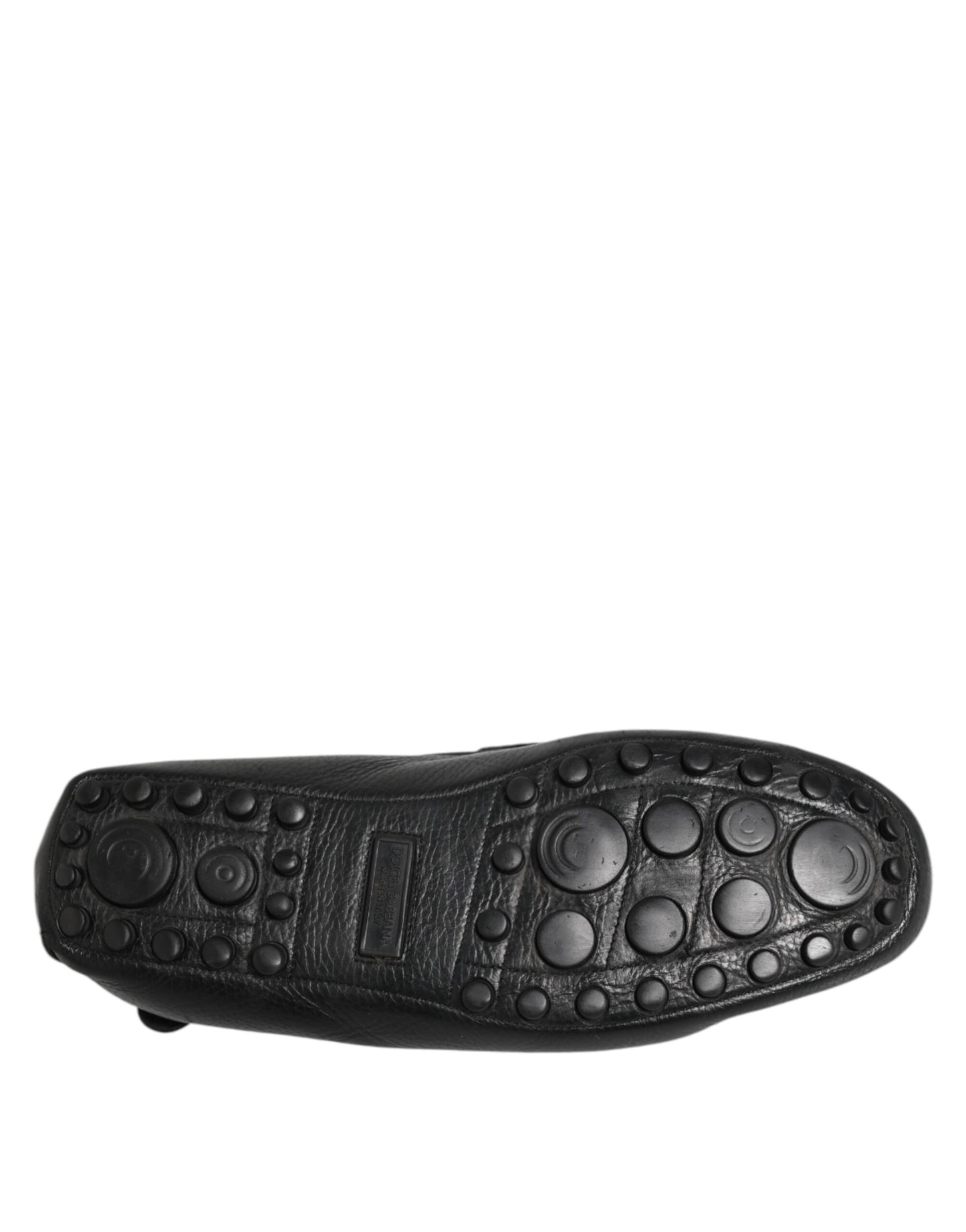 Black Leather Slip On Mocassin Loafer Shoes