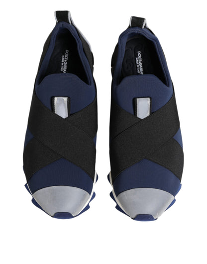 Blue Black Slip On Low Top Men Sneakers Shoes