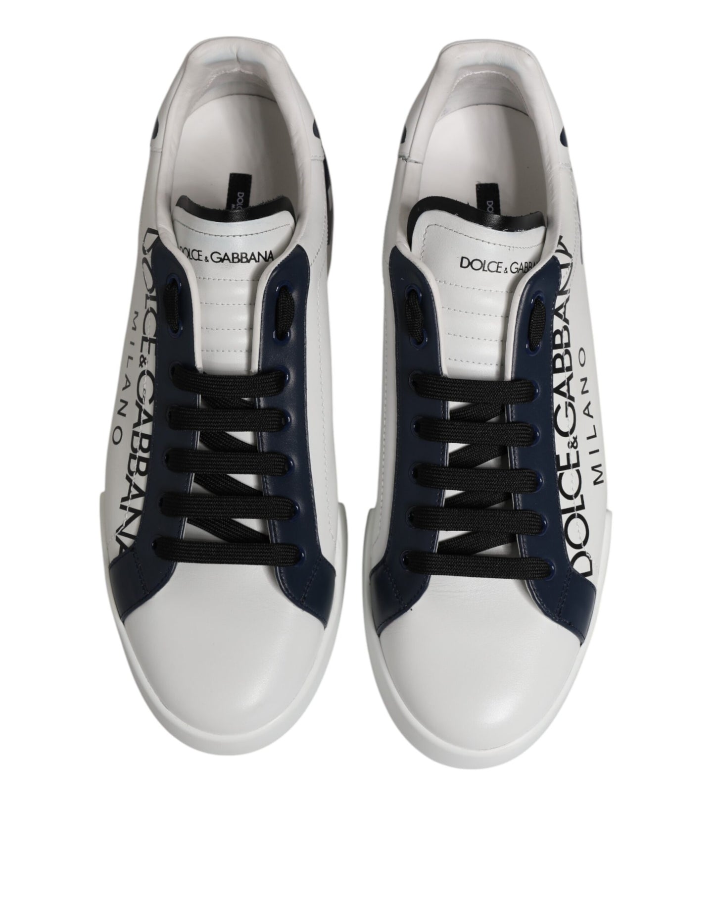 White Blue Crown Low Top Sneakers Shoes