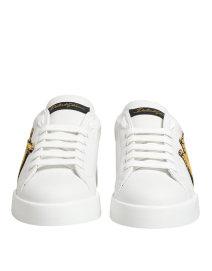 White Crown Patch Portofino Men Sneakers Shoes
