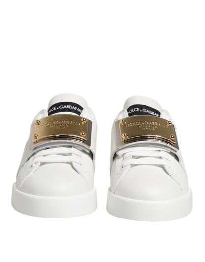 White Logo Plaque Low Top Men Sneakers Shoes