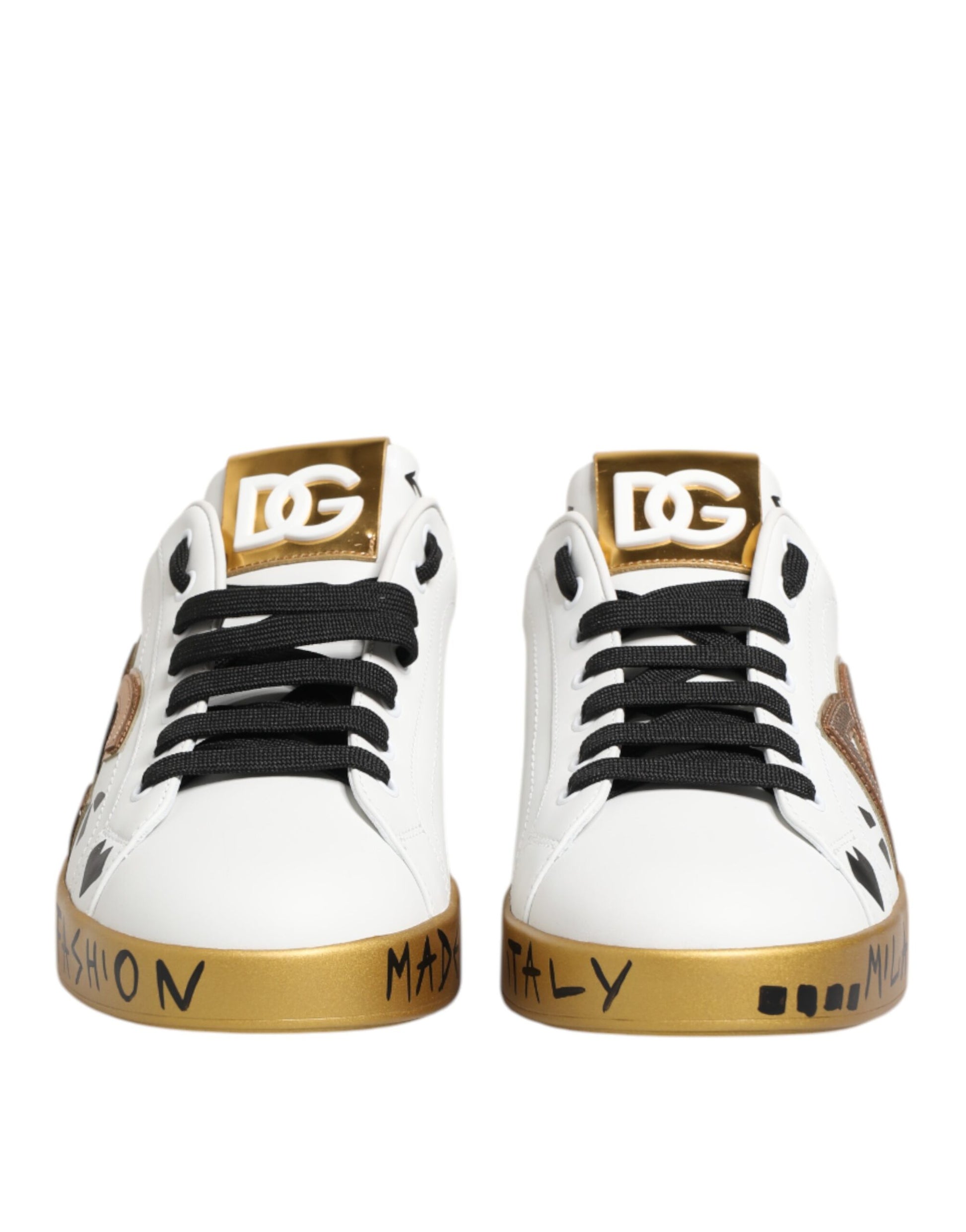 White Gold Crystal Portofino Sneakers Shoes