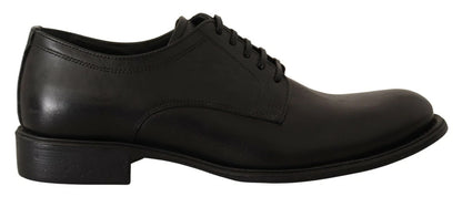 Black Lace Up Leather Men Formal Derby Shoes