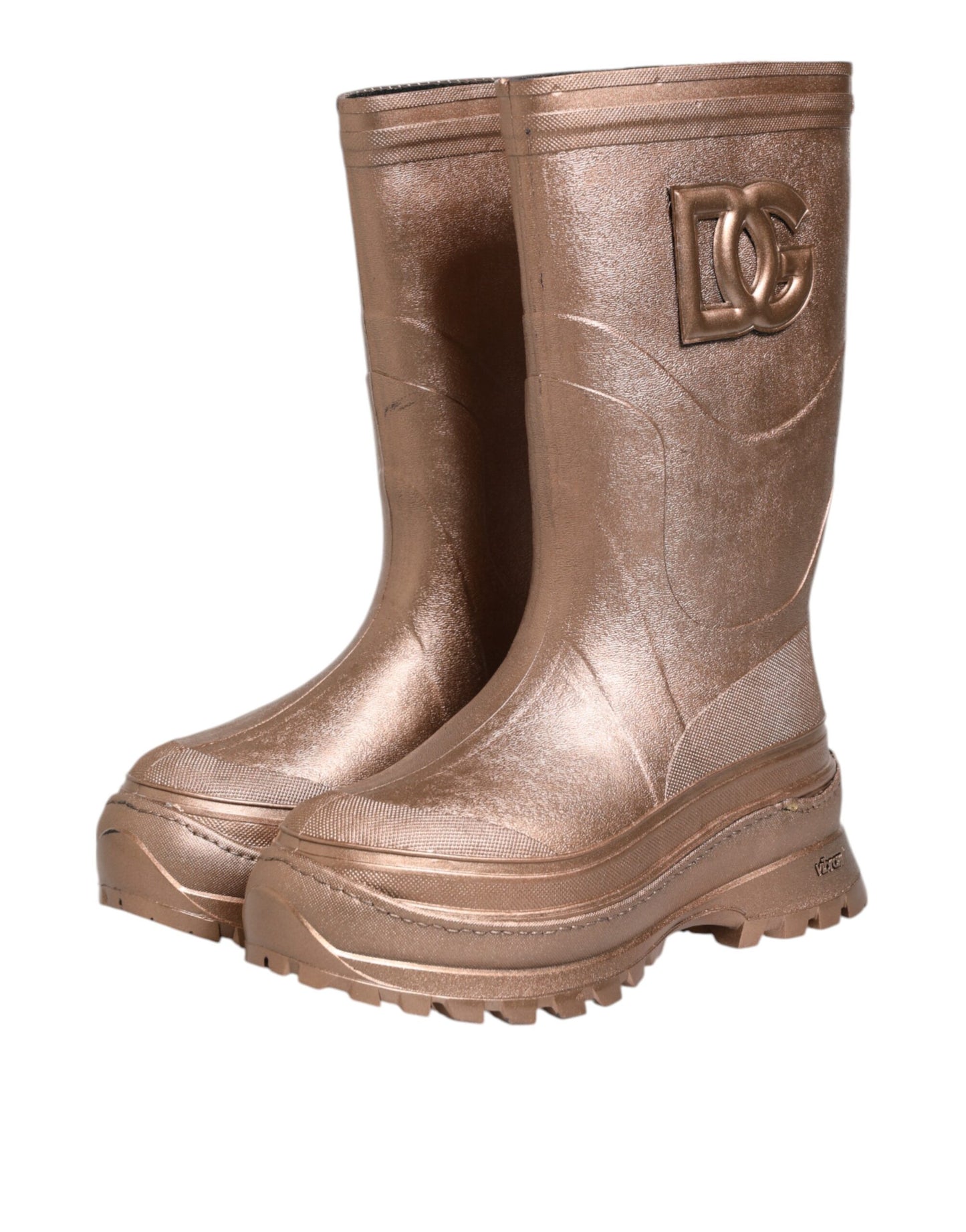 Metallic Gold Pull On Rain Boots Shoes