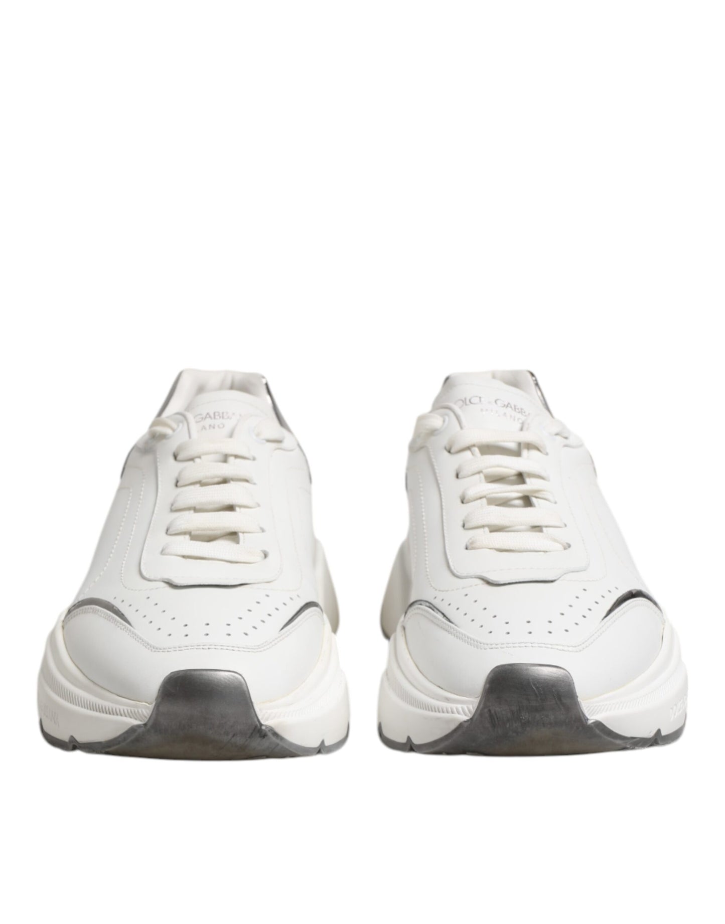 White Daymaster Leather Low Top Sneakers Shoes