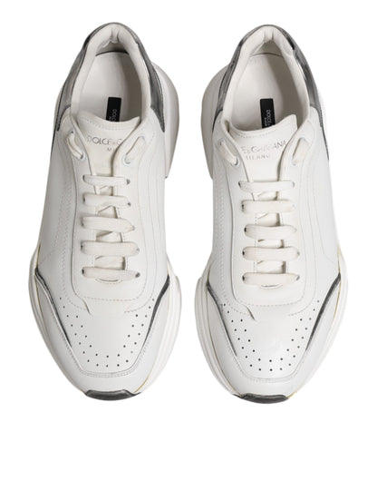 White Daymaster Leather Low Top Sneakers Shoes