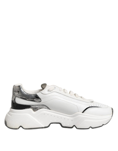 White Daymaster Leather Low Top Sneakers Shoes