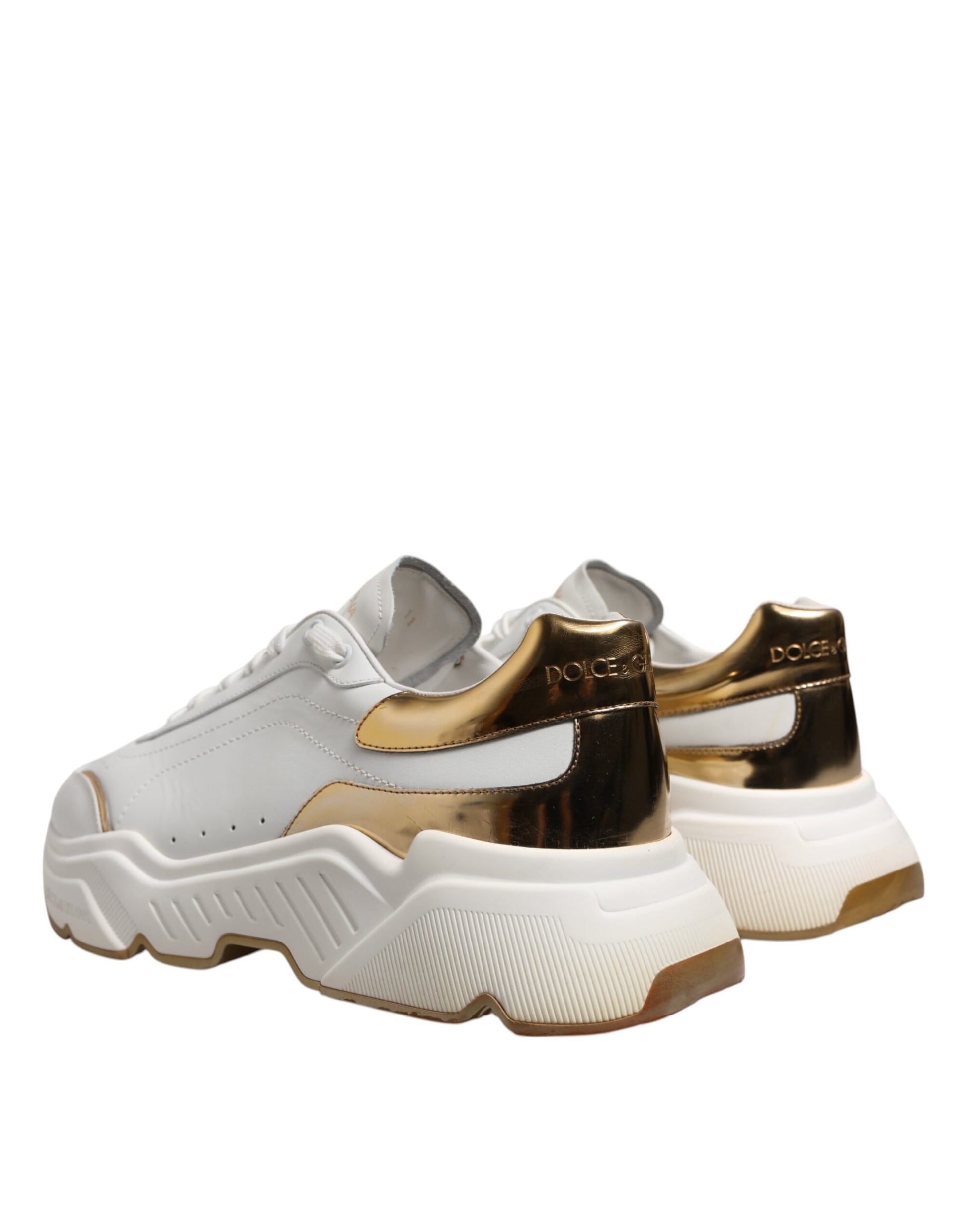 White Daymaster Leather Low Top Sneakers Shoes