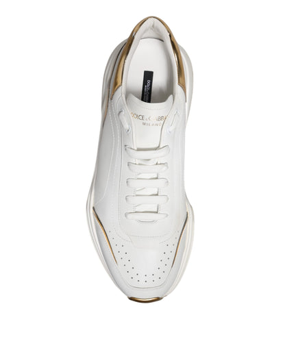 White Daymaster Leather Low Top Sneakers Shoes