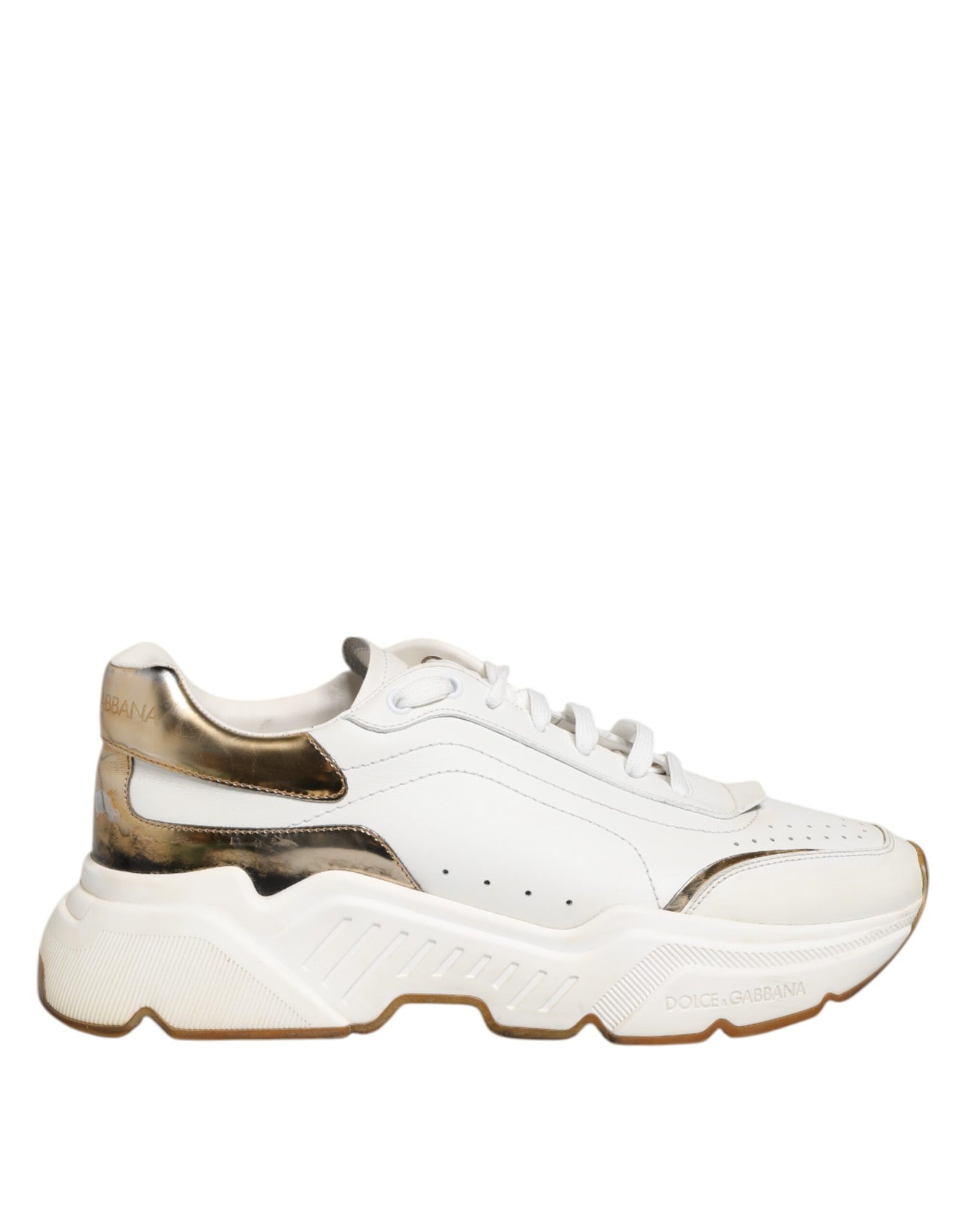 White Daymaster Leather Low Top Sneakers Shoes