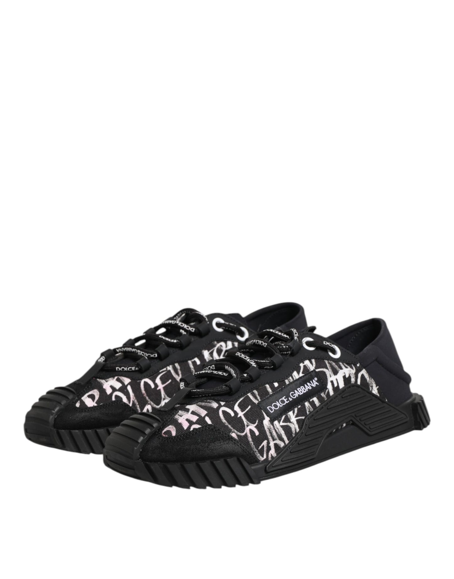 Black White NS1 Lace Up Low Top Sneakers Shoes