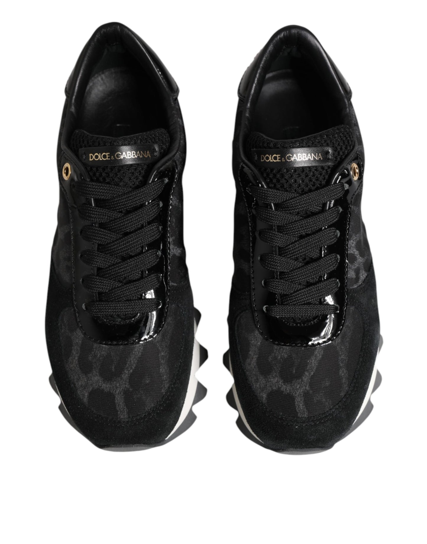 Black Gray Leopard Low Top Sneakers Shoes