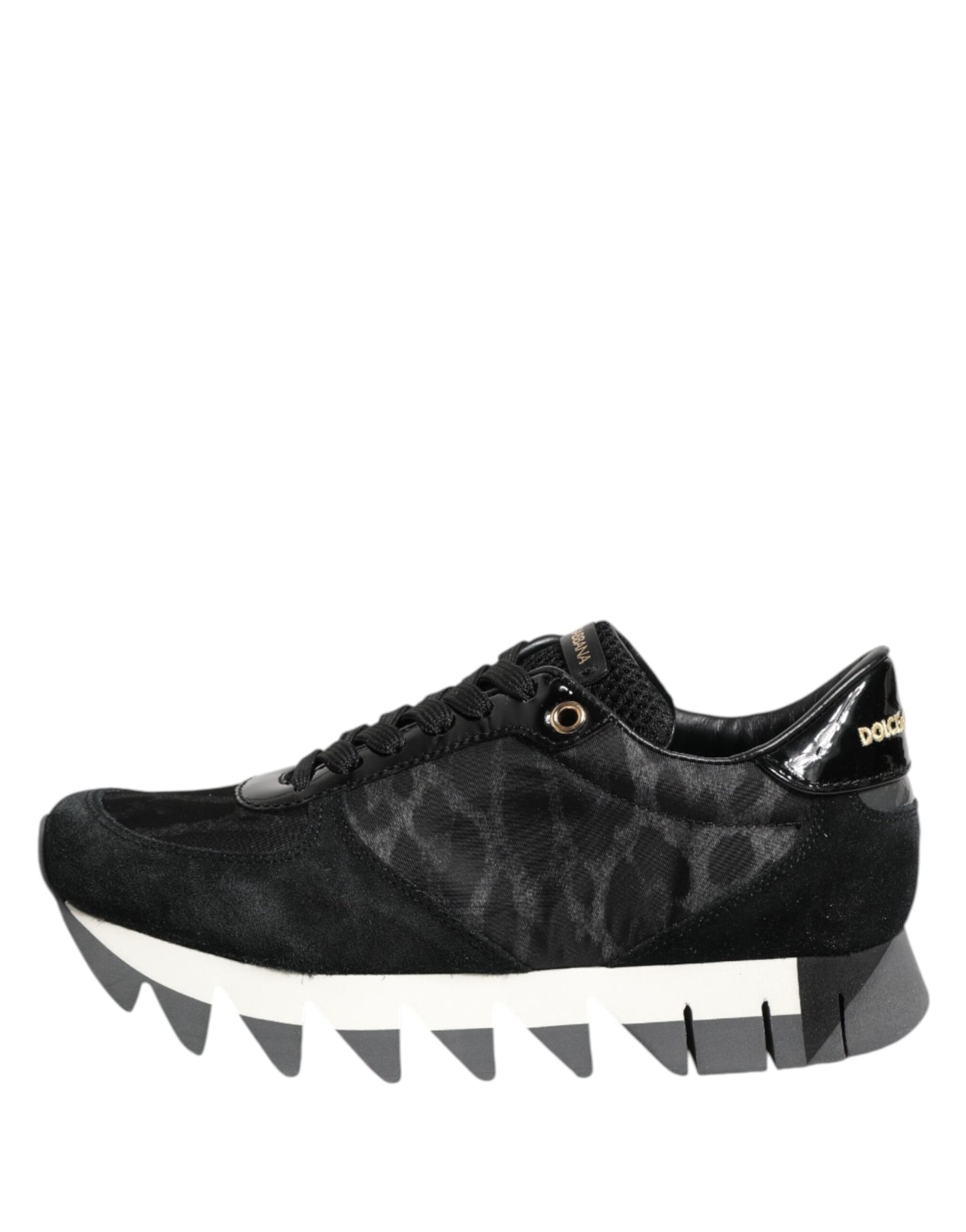 Black Gray Leopard Low Top Sneakers Shoes