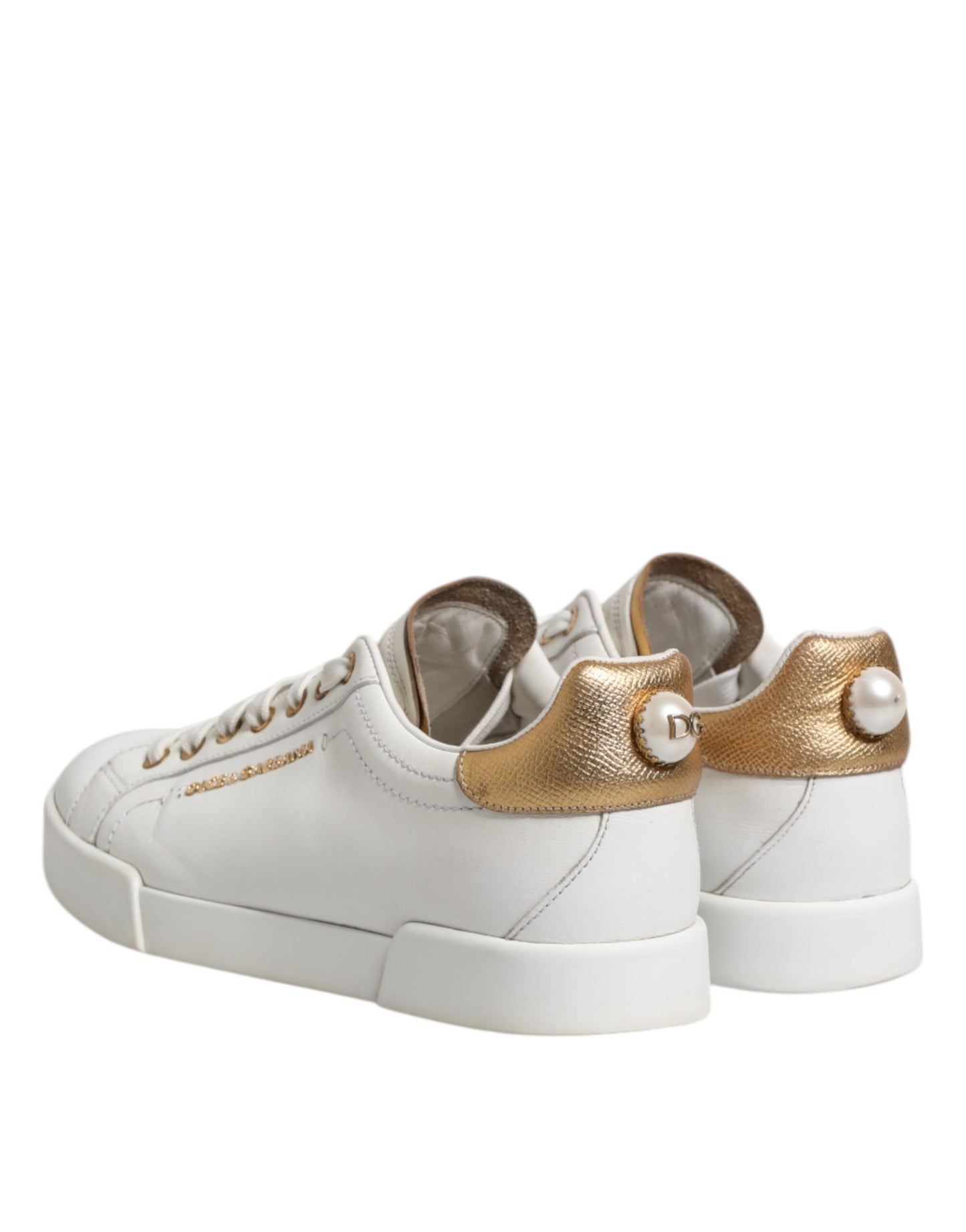 White Leather Low Top Women Sneakers Shoes