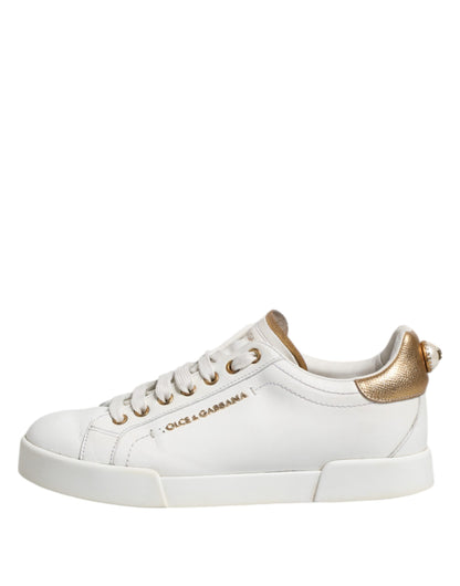 White Leather Low Top Women Sneakers Shoes