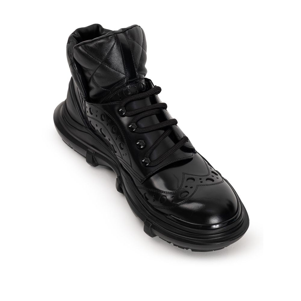 Black Leather Oxfords And Derbies