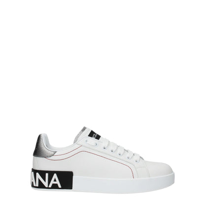 White Leather Low Top Sneakers