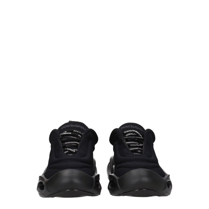 Black Fabric Chunky Sneakers