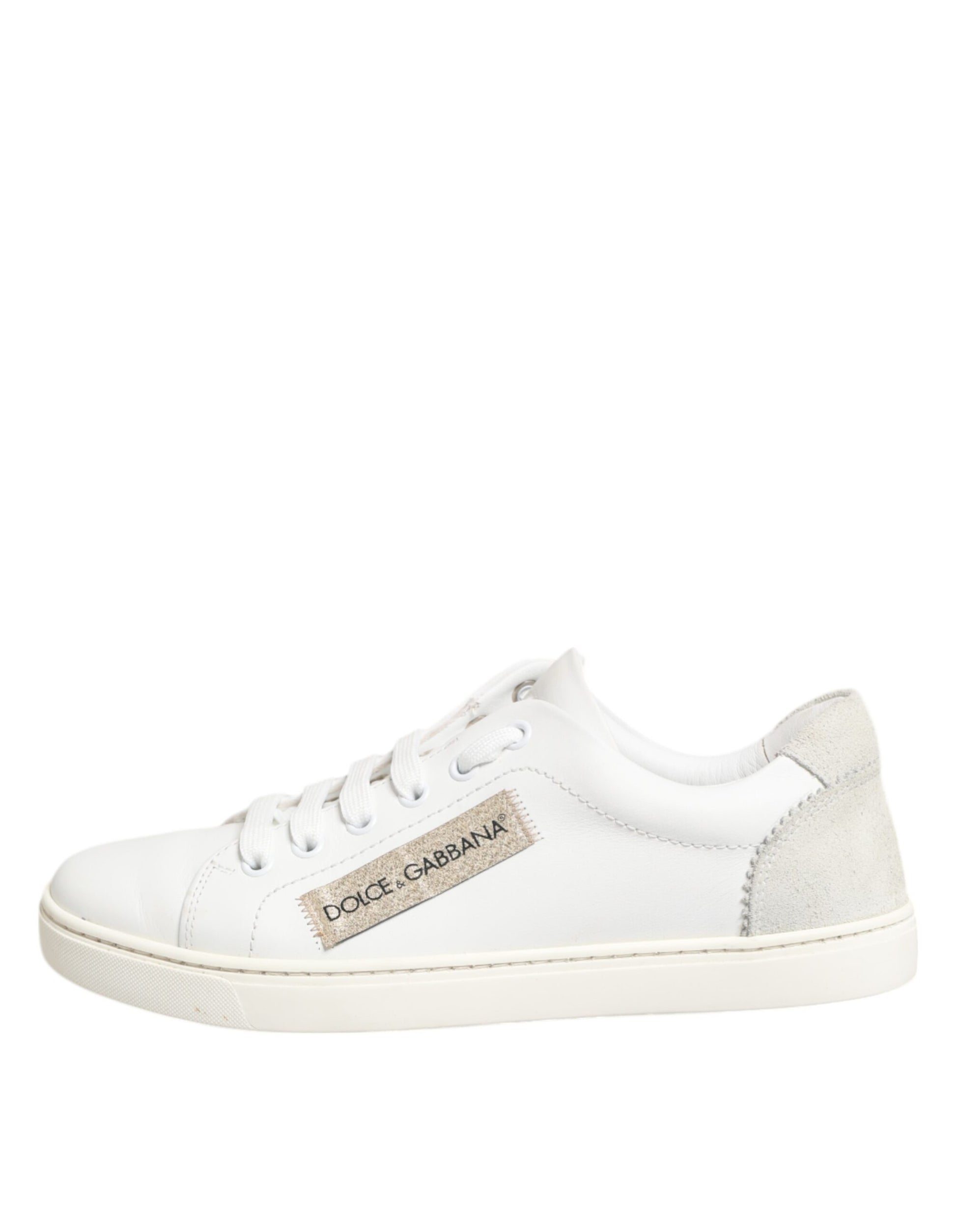 White Gray Leather Low Top Sneakers Shoes