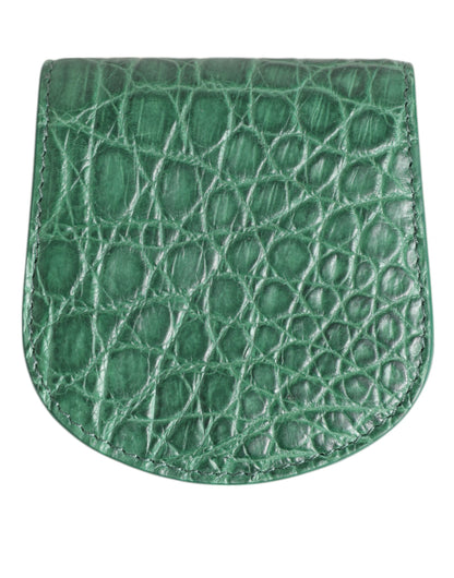 Green Exotic Skin Coin Condom Case Holder Pocket Wallet