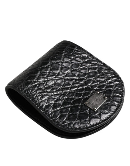 Black Exotic Skin Coin Condom Case Holder Pocket Wallet