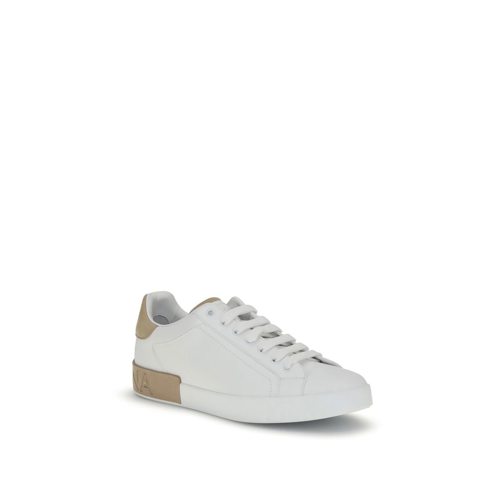 White Calf Leather Bos Taurus Low Top Sneakers