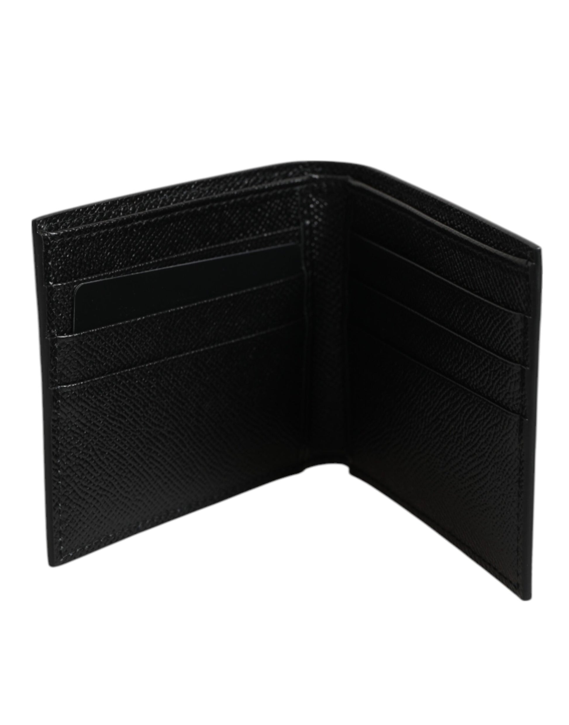 White Leather DG Star Logo Bifold Men Card Holder Wallet