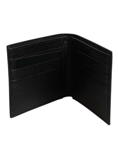 White Leather DG Star Logo Bifold Men Card Holder Wallet