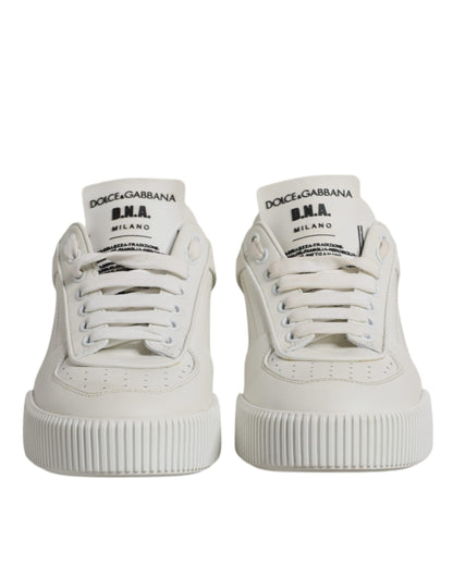 White Miami Leather Low Top Sneakers Shoes