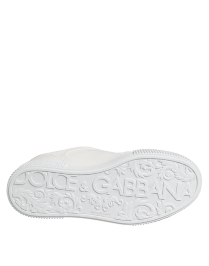 White Miami Leather Low Top Sneakers Shoes