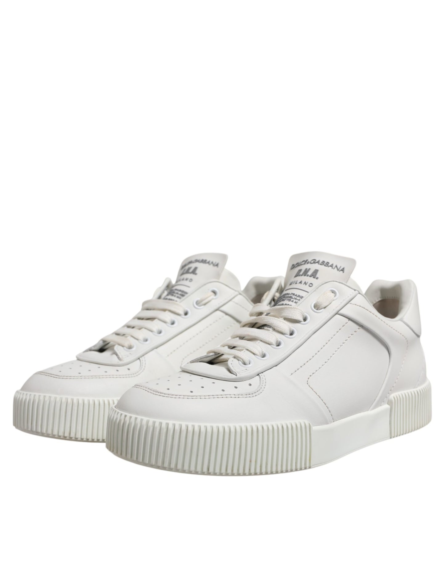 White Miami Leather Low Top Sneakers Men Shoes